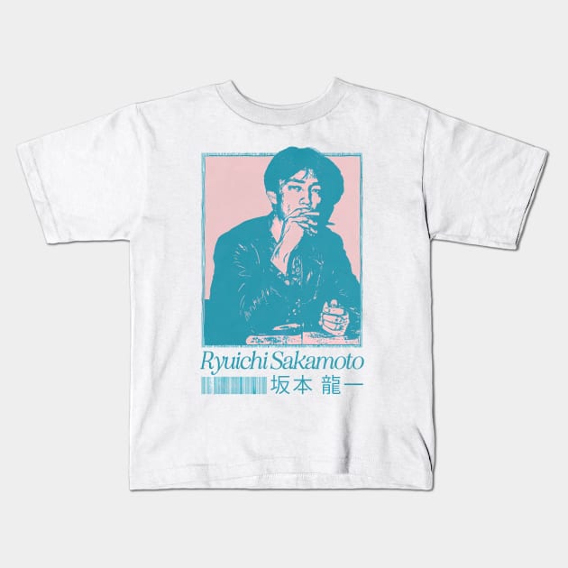 Ryuichi Sakamoto / Original Fan Artwork Kids T-Shirt by unknown_pleasures